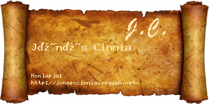 Jónás Cinnia névjegykártya